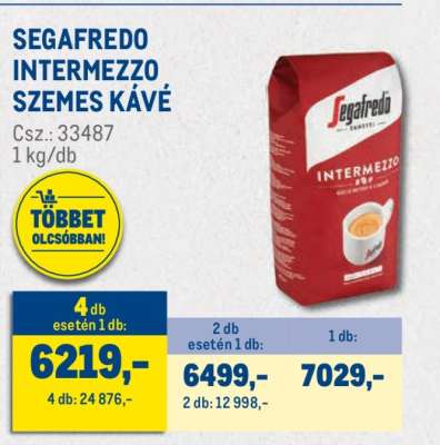 SEGAFREDO Intermezzo szemes kávé