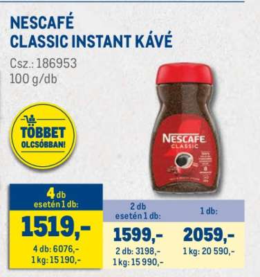 NESCAFÉ CLASSIC INSTANT KÁVÉ