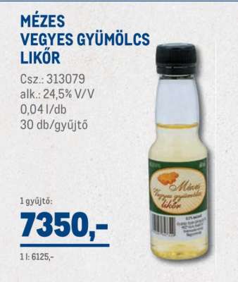 Mézes vegyes gyümölcs likőr