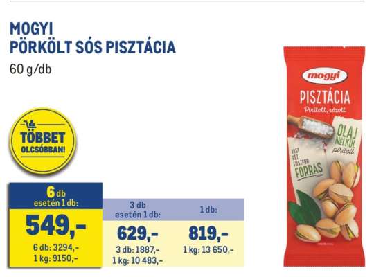 Mogyi pörkölt, sós pisztácia