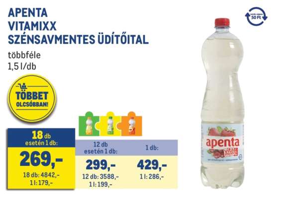 APENTA VITAMIXX SZÉNSAVMENTES ÜDÍTŐITAL
