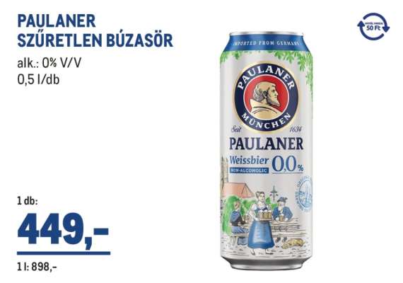 PAULANER SZŰRETLEN BÚZASÖR