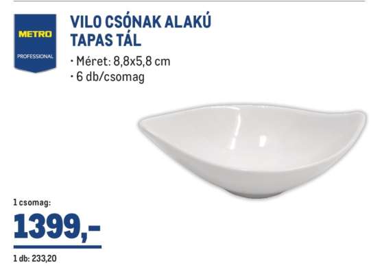 VILO CSÓNAK ALAKÚ TAPAS TÁL