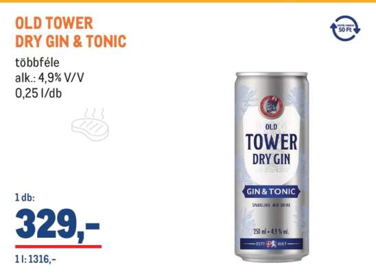 OLD TOWER DRY GIN & TONIC