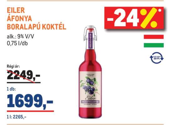 EILER ÁFONYA BORALAPÚ KOKTÉL