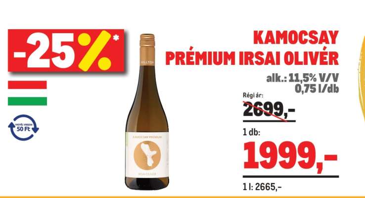 Kamocsay Prémium Irsai Olivér
