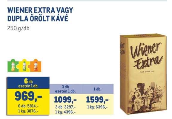 WIENER EXTRA VAGY DUPLA ŐRÖLT KÁVÉ