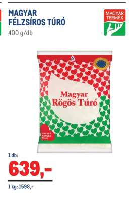 Magyar félzsíros túró