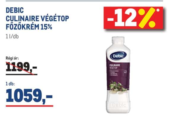 DEBIC CULINAIRE VÉGETOP FŐZŐKRÉM 15%