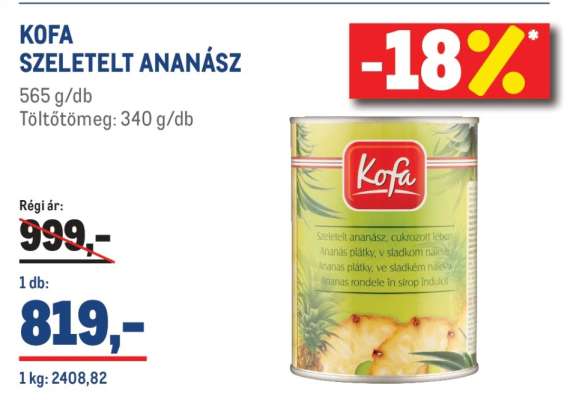 KOFA SZELETELT ANANÁSZ