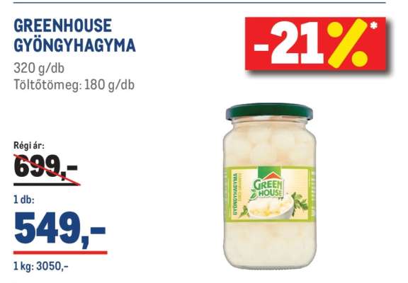 GREENHOUSE GYÖNGYHAGYMA