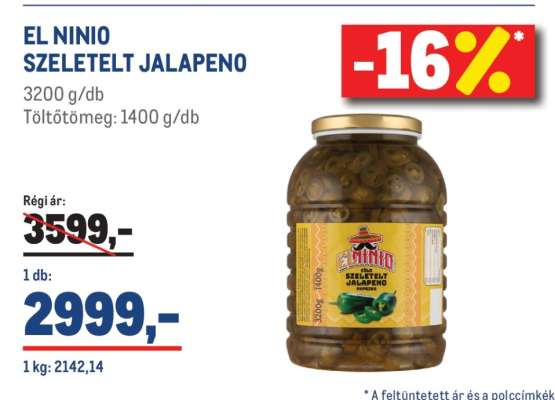 EL NINIO SZELETELT JALAPENO