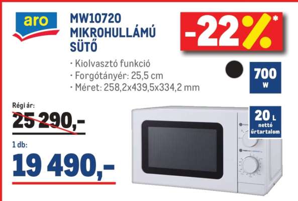 aro MW10720 MIKROHULLÁMÚ SÜTŐ