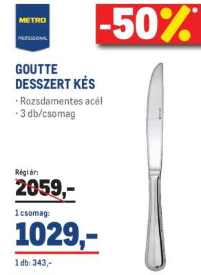 GOUTTE DESSZERT KÉS