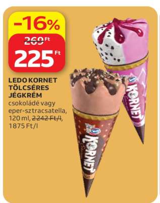 LEDO KORNET TÖLCSÉRES JÉGKRÉM
