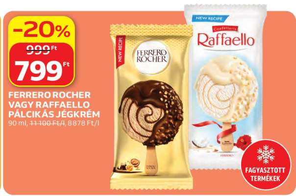 FERRERO ROCHER VAGY RAFFAELLO PÁLCIKÁS JÉGKRÉM
