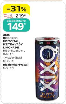 XIXO DOBOZOS ÜDÍTŐITAL, ICE TEA VAGY LIMONÁDÉ