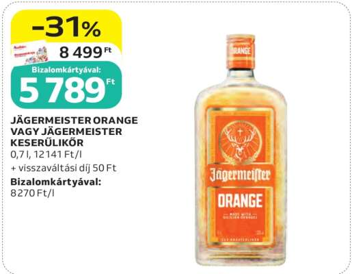 JÄGERMEISTER ORANGE VAGY JÄGERMEISTER KESERŰLIKŐR