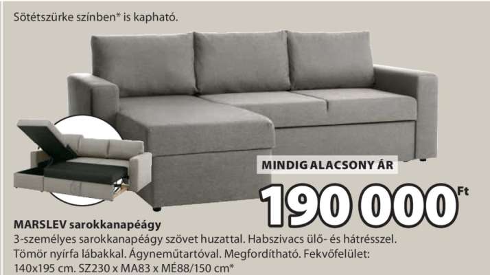 MARSLEV sarokkanapéágy