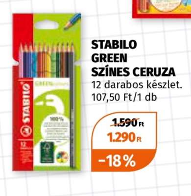 STABILO GREEN SZÍNES CERUZA