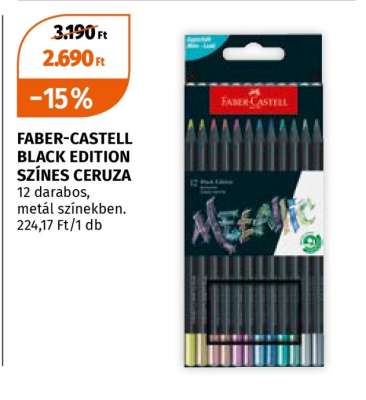 FABER-CASTELL BLACK EDITION SZÍNES CERUZA