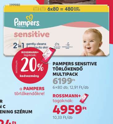 PAMPERS SENSITIVE TÖRLŐKENDŐ MULTIPACK