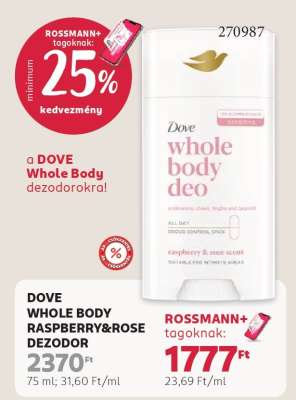 DOVE WHOLE BODY RASPBERRY&ROSE DEZODOR