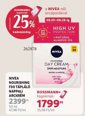 NIVEA NOURISHING F30 TÁPLÁLÓ NAPPALI ARCKRÉM
