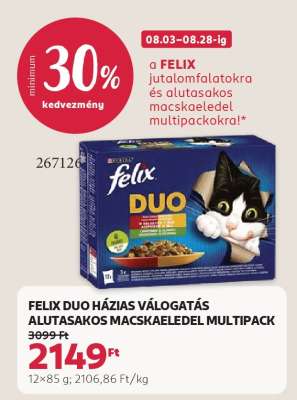 FELIX DUO HÁZIAS VÁLOGATÁS ALUTASAKOS MACSKAELEDEL MULTIPACK