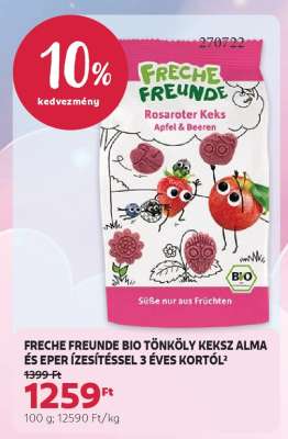 FRECHE FREUNDE BIO TÖNKÖLY KEKSZ ALMA ÉS EPER ÍZESÍTÉSSEL 3 ÉVES KORTÓL