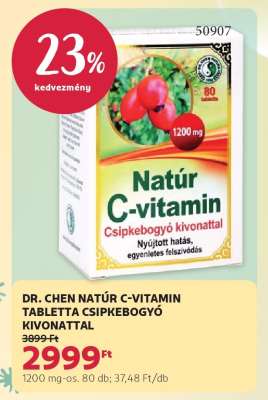 DR. CHEN NATÚR C-VITAMIN TABLETTA CSIPKEBOGYÓ KIVONATTAL