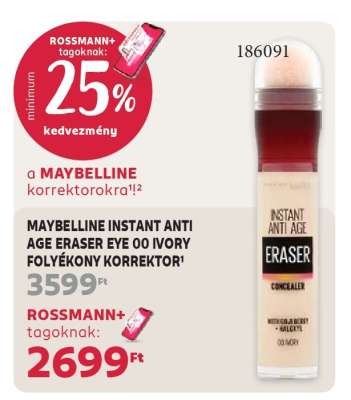 MAYBELLINE INSTANT ANTI AGE ERASER EYE 00 IVORY FOLYÉKONY KORREKTOR