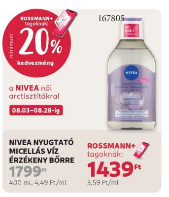 NIVEA NYUGTATÓ MICELLÁS VÍZ ÉRZÉKENY BŐRRE