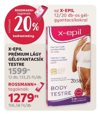 X-EPIL PRÉMIUM LÁGY GÉLGYANTACSÍK TESTRE
