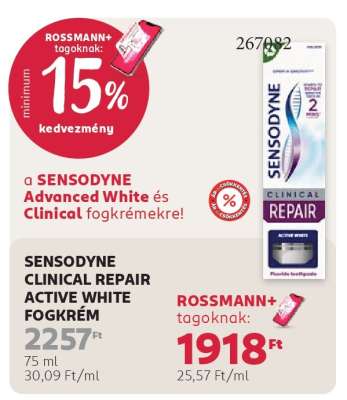 SENSODYNE CLINICAL REPAIR ACTIVE WHITE FOGKRÉM