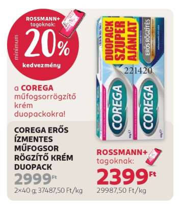 COREGA ERŐS ÍZMENTES MŰFOGSOR RÖGZÍTŐ KRÉM DUOPACK