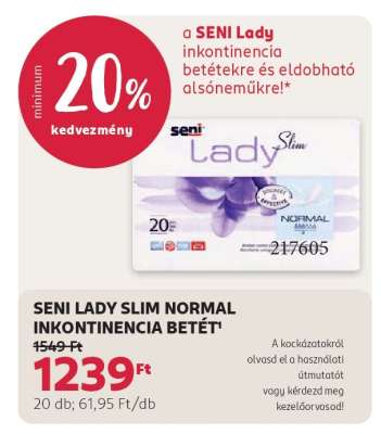 SENI LADY SLIM NORMAL INKONTINENCIA BETÉT