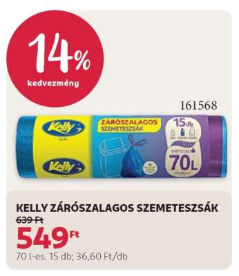 KELLY ZÁRÓSZALAGOS SZEMETESZSÁK