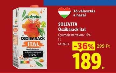 Solevita Őszibarack ital