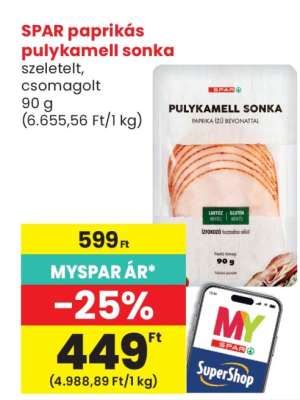 SPAR paprikás pulykamell sonka