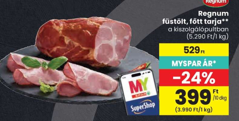 Regnum füstölt, főtt tarja