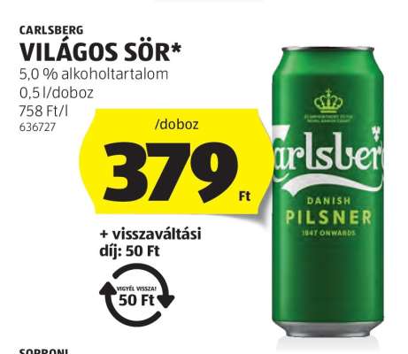 CARLSBERG Világos sör