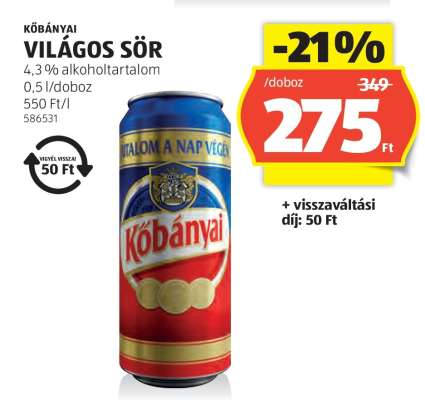 KŐBÁNYAI Világos sör*