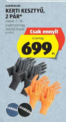 GARDENLINE KERTI KESZTYŰ, 2 PÁR