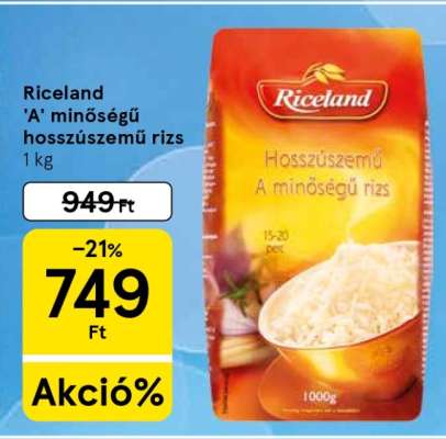 Riceland 'A' minőségű hosszúszemű rizs