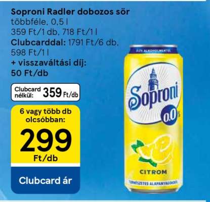 Soproni Radler Dobozos Sör