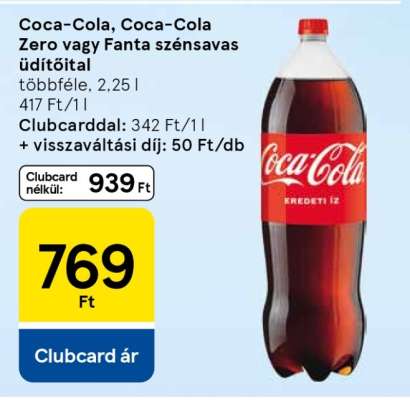 Coca-Cola, Coca-Cola Zero vagy Fanta szénsavas üdítőital