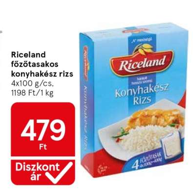 Riceland főzős tasakos konyhakész rizs