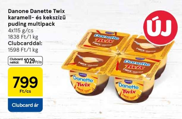 Danone Danette Twix karamell- és kekszízű puding multipack