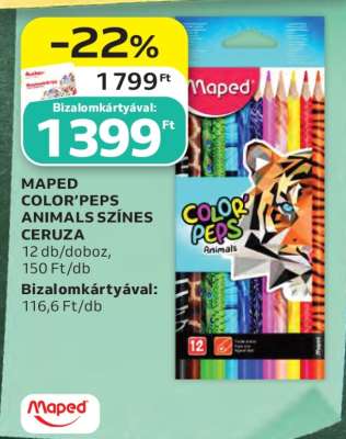 MAPED COLOR’PEPS ANIMALS SZÍNES CERUZA